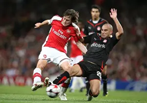 Arsenal V Olympiacos 2009-10 Prints: Arsenal's Rosicky vs. Ledesma: Arsenal's 2-0 Victory Over Olympiacos in the UEFA Champions League