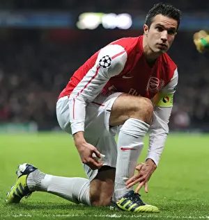 Arsenal V AC Milan 2011-12 Prints: Arsenal's RVP Shines: 3-0 Victory Over AC Milan in UEFA Champions League