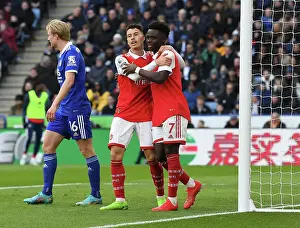 Arsenal's Saka and Martinelli in Action: Leicester City vs Arsenal, Premier League 2022-23