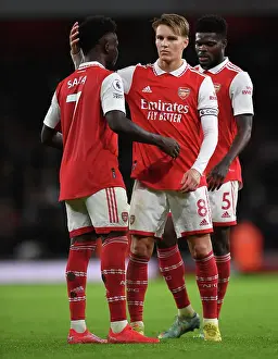 Arsenal's Saka and Odegaard Celebrate Victory Over Newcastle United