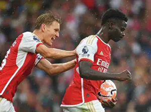 Arsenal's Saka Scores First Goal: Arsenal FC 1-0 Fulham FC (2023-24)