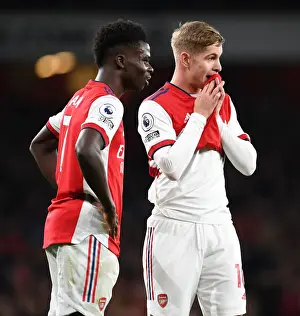 Arsenal's Saka and Smith Rowe in Action: Arsenal vs Aston Villa, Premier League 2021-22