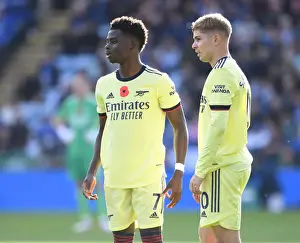 Arsenal's Saka and Smith Rowe in Action against Leicester City - Premier League 2021-22