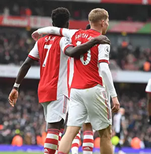 Arsenal's Saka and Smith Rowe Celebrate Goals Against Newcastle United (2021-22)