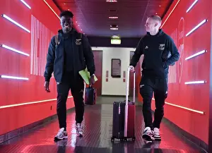 Arsenal V Crystal Palace 2022-23 Prints: Arsenal's Saka and Zinchenko Arrive at Emirates Stadium Ahead of Crystal Palace Clash (Premier League)