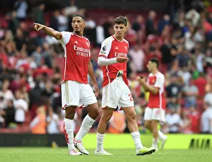 Arsenal's Saliba and Havertz Celebrate Victory Over Nottingham Forest (2023-24)