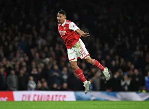 Arsenal V Brighton And Hove Albion - Carabao Cup 2022-23 Prints: Arsenal's Saliba Stands Out: Carabao Cup Battle against Brighton