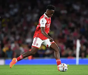 Arsenal's Sambi in Action: Premier League 2022-23 - Arsenal vs Aston Villa at Emirates Stadium