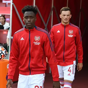 Arsenal's Sambi Lokonga and Ben White Pre-Match: Arsenal vs Norwich City, 2021-22 Premier League