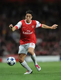 Arsenal V SC Braga 2010-11 Prints: Arsenal's Samir Nasri Shines in 6-0 UEFA Champions League Victory over SC Braga