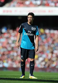 Arsenal V Boca Juniors 2011-12 Prints: Arsenal's Samir Nasri Wears the Captain's Armband Against Boca Juniors in the Emirates Cup