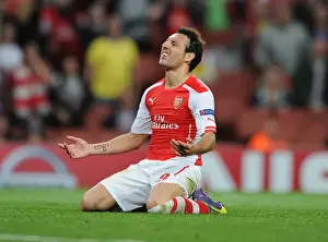 Arsenal V Galatasaray 2014/15 Champions League Prints: Arsenal's Santi Cazorla in Action against Galatasaray in the 2014/15 Champions League