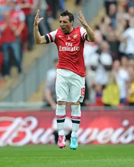Arsenal's Santi Cazorla Celebrates FA Cup Final Goal vs Hull City (2014)