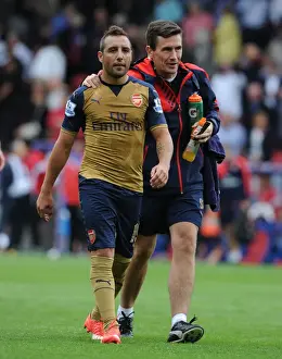 Arsenal's Santi Cazorla and Doctor Gary O'Driscoll: Post-Match Medical Attention at Crystal Palace, 2015-16 Premier League