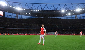 Arsenal V Liverpool 2015/16 Prints: Arsenal's Santi Cazorla Readies for Arsenal vs. Liverpool Showdown (2015/16)