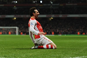 Arsenal V Newcastle United 2014/15 Prints: Arsenal's Santi Cazorla Scores Second Goal vs. Newcastle United (2014/15)