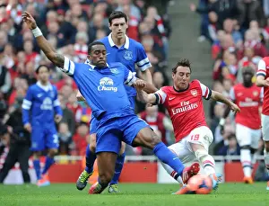Arsenal V Everton - FA Cup 2014 Prints: Arsenal's Santi Cazorla vs