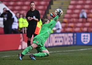 Arsenal V Manchester City - Continental Cup Final 2019 Prints: Arsenal's Sari van Veenendaal Stops Manchester City's Penalty in FA WSL Continental Cup Final