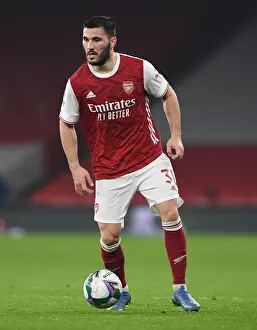Arsenal V Manchester City - Carabao Cup 2020-21 Prints: Arsenal's Sead Kolasinac in Action at Empty Emirates: Carabao Cup Quarterfinal vs Manchester City