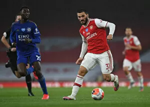 Arsenal v Leicester City 2019-20 Collection: Arsenal's Sead Kolasinac in Action against Leicester City - Premier League 2019-2020