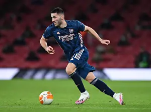 Arsenal V SK Rapid Wien 2020-21 Prints: Arsenal's Sead Kolasinac in Action against Rapid Wien in UEFA Europa League