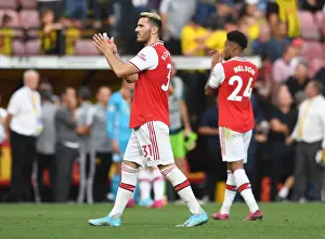 Watford V Arsenal 2019-20 Prints: Arsenal's Sead Kolasinac Celebrates with Fans: Victory over Watford
