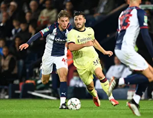Arsenal's Sead Kolasinac Clashes with West Bromwich Albion's Tom Fellows in Carabao Cup Showdown