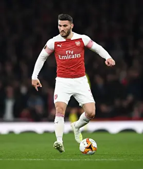Arsenal V SSC Napoli 2018-19 Prints: Arsenal's Sead Kolasinac in Focus during Europa League Quarterfinal vs. S.S.C. Napoli