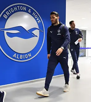 Brighton And Hove Albion V Arsenal 2018-19 Prints: Arsenal's Sead Kolasinac: Focused Before Brighton & Hove Albion Clash (Premier League 2018-19)