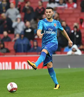 Arsenal V Benfica - Emirates Cup 2017-18 Prints: Arsenal's Sead Kolasinac Gears Up for Arsenal v Benfica at Emirates Cup