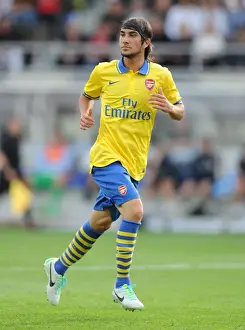 Arsenal V Manchester City Pre Season 2013-14 Prints: Arsenal's Sebastien Perez Faces Off Against Manchester City in 2013 Pre-Season Friendly