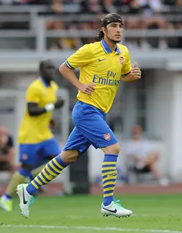 Arsenal V Manchester City Pre Season 2013-14 Prints: Arsenal's Sebastien Perez Goes Head-to-Head with Manchester City in 2013 Pre-Season Clash
