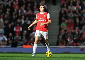 Arsenal V West Ham United 2010-11 Prints: Arsenal's Sebastien Scuillaci Secures 1-0 Victory Over West Ham United at Emirates Stadium