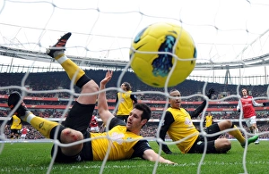 Arsenal's Second Goal: Scott Dann and Martin Olsson Unable to Prevent it at Emirates Stadium (Arsenal v Blackburn Rovers, 2012)