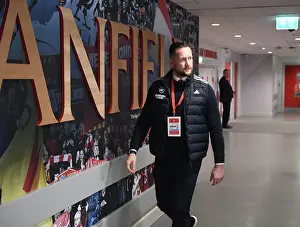 Arsenal's Security Guard Mark McKinley Before Liverpool vs. Arsenal Premier League Clash (2022-23)