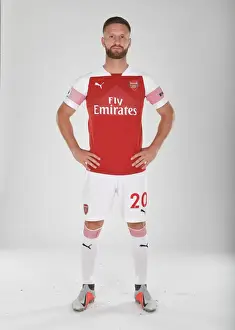 1st Team Photo-call 2018/19 Prints: Arsenal's Shkodran Mustafi at 2018/19 First Team Photo Call