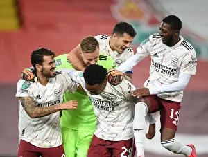 Arsenal's Shock Carabao Cup Victory at Empty Anfield: Celebrating Against Liverpool