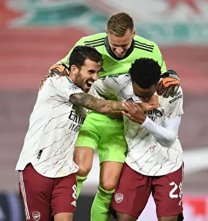 Arsenal's Shocking Carabao Cup Victory: Dani Ceballos, Bernd Leno, and Joe Willock Celebrate