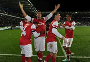 Arsenal's Six-Goal Rampage: Walcott, Giroud, Koscielny, and Chamakh Celebrate in Reading's Madejski Stadium (Capital One Cup 2012-13)