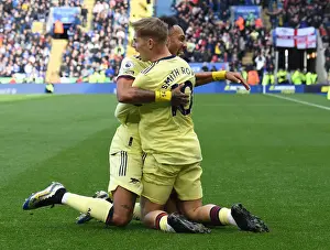 Arsenal's Smith Rowe and Aubameyang: Celebrating a Leicester City Victory Goal (2021-22)