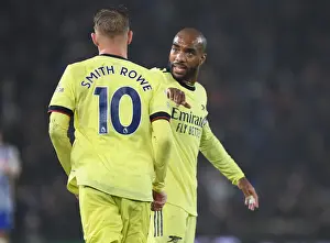 Arsenal's Smith Rowe and Lacazette in Action against Brighton & Hove Albion (2021-22)