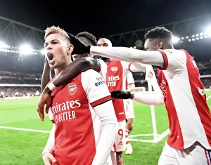 Arsenal's Smith Rowe and Nketiah Celebrate Goals Against West Ham in Premier League Clash