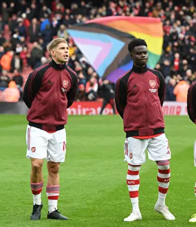 Arsenal V Brentford 2021-22 Prints: Arsenal's Smith Rowe and Saka in Action: Arsenal vs. Brentford, Premier League 2021-22