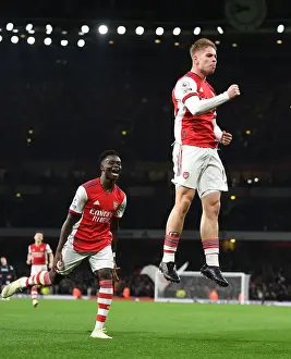 Arsenal's Smith Rowe and Saka: Celebrating a Premier League Double Strike Against West Ham