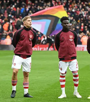 Arsenal V Brentford 2021-22 Prints: Arsenal's Smith Rowe and Saka Shine in Arsenal's Victory over Brentford