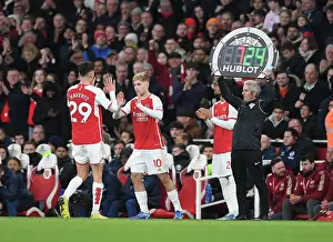 Arsenal V Brighton And Hove Albion 2023-24 Prints: Arsenal's Smith Rowe Subs In: Arsenal FC vs Brighton & Hove Albion