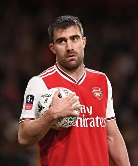 Arsenal v Leeds United FA Cup 2019-20 Collection: Arsenal's Sokratis in FA Cup Action Against Leeds United