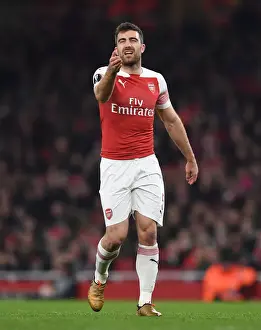 Arsenal V BATE Borisov 2018-19 Prints: Arsenal's Sokratis Faces Off Against BATE Borisov in Europa League Clash