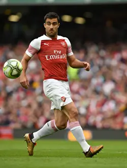 Arsenal V Chelsea Pre Season Friendly 2018-19 Prints: Arsenal's Sokratis Faces Off Against Chelsea in 2018 International Champions Cup