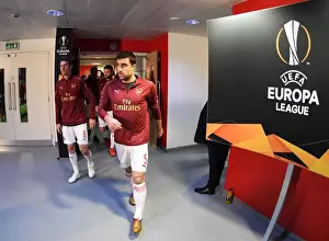 Arsenal V Valencia 2018-19 Prints: Arsenal's Sokratis Gears Up for Europa League Semi-Final Showdown Against Valencia